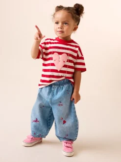 Jeans En Joggingbroeken|Jeans*Next Normaal blauw - Galentines Embroidered Jeans (3mths-7yrs)