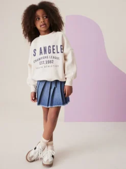 Shorts En Rokken|Next - Geplooide denim rok (3-16jr) Normaal blauw