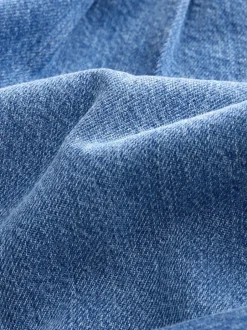 Jeans|Next - Jeans met elastische taille en wijde pijpen (6-16jr) Normaal blauw