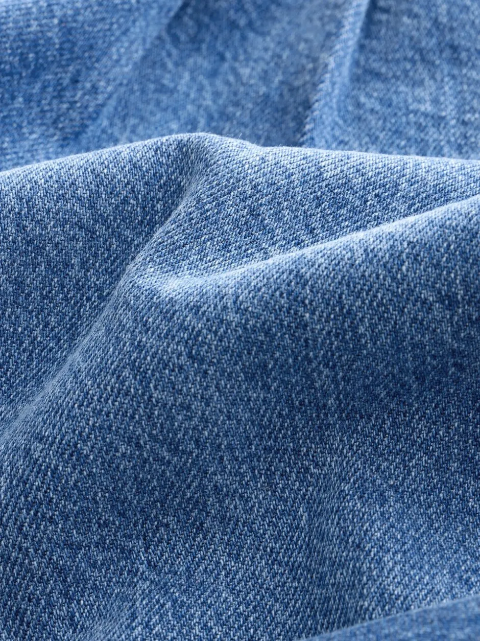 Jeans|Next - Jeans met elastische taille en wijde pijpen (6-16jr) Normaal blauw