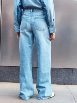 Jeans|Next Normaal blauw - Jeans met wijde pijpen