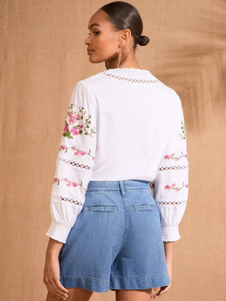 Shorts|Love & Roses - Verlengde band Tailored Shorts Normaal blauw