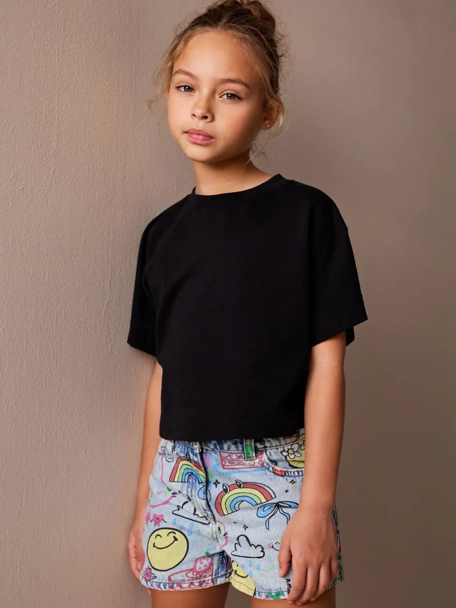 Shorts En Rokken*Next Normaal blauw - SmileyWorld® Graffiti Print Denim Shorts (3-16yrs)