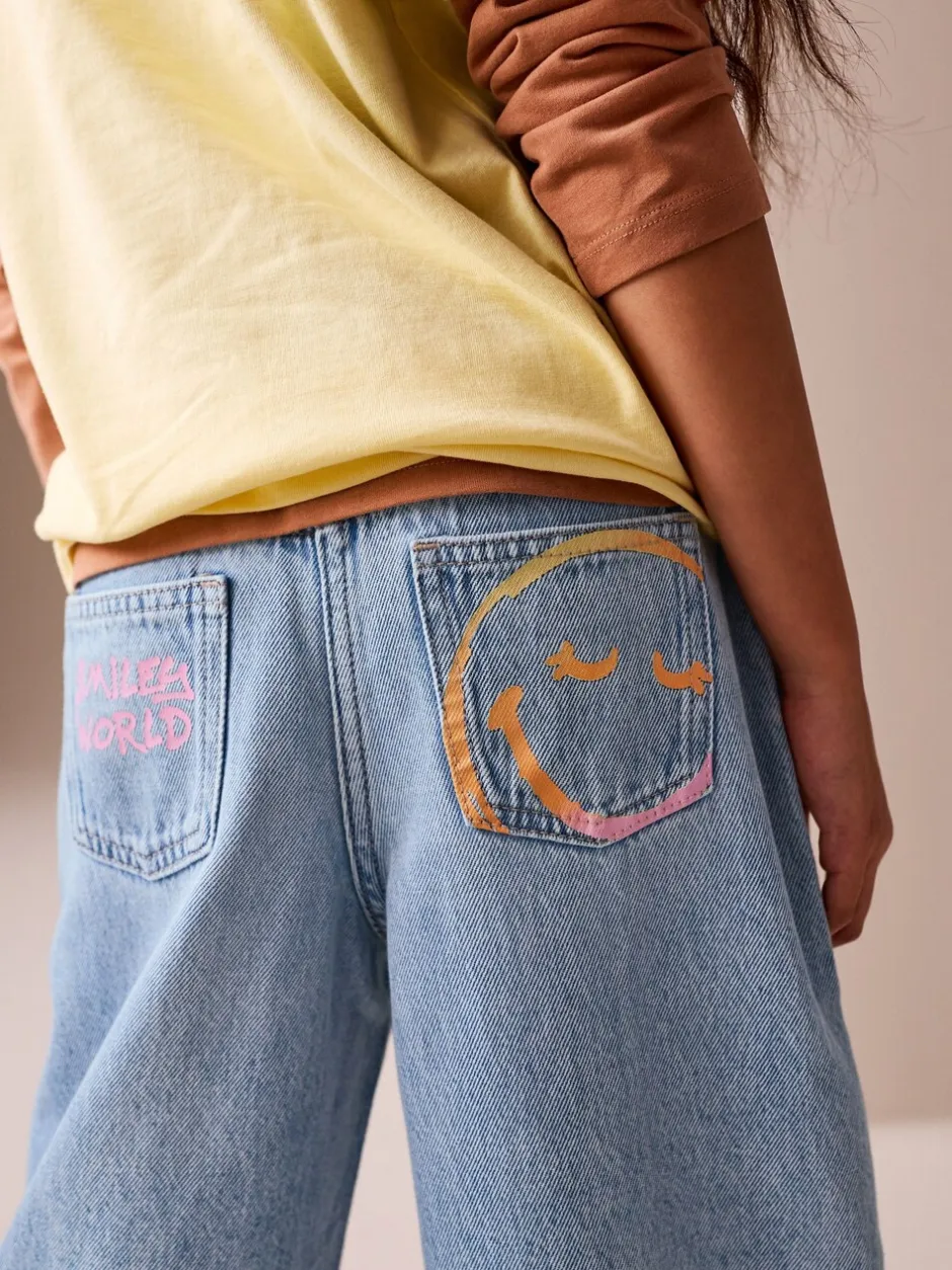Jeans*Next Normaal blauw - SmileyWorld® jeans met wijde pijpen (3-16jr)