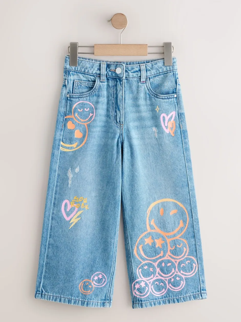 Jeans*Next Normaal blauw - SmileyWorld® jeans met wijde pijpen (3-16jr)
