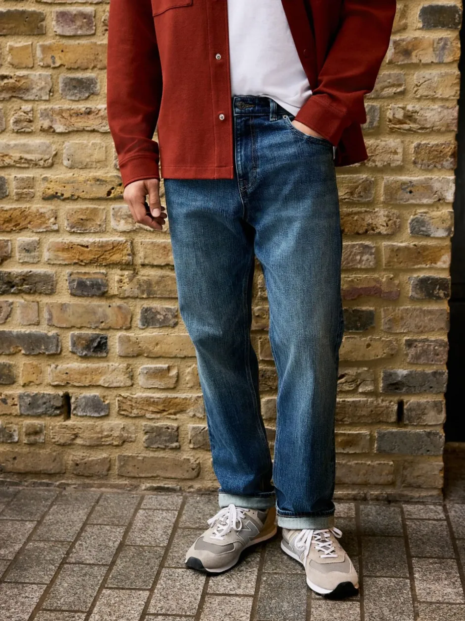 Jeans|Next - Straight fit - Signature Selvedge Denim Jeans Normaal blauw