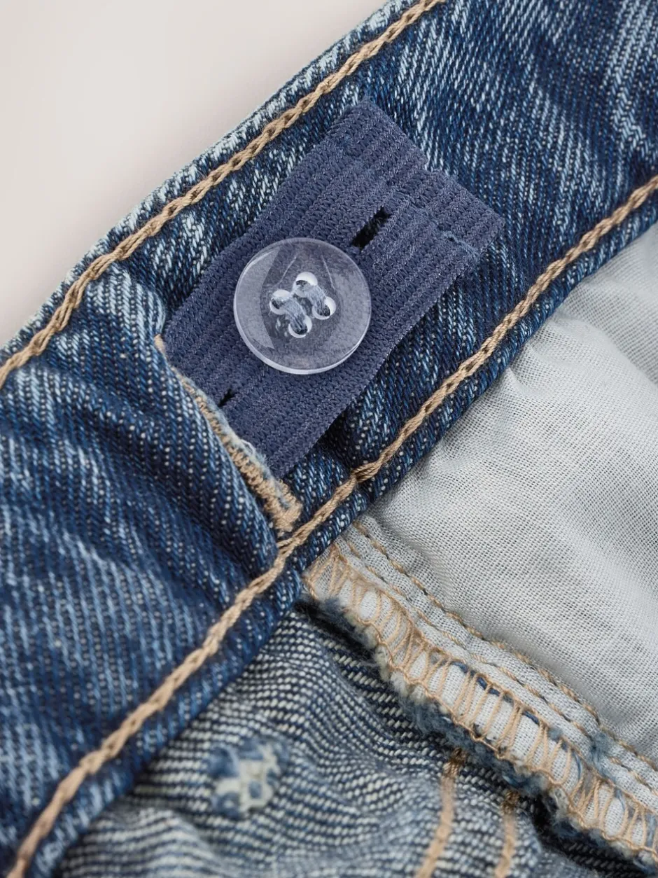 Jeans*Next Normaal blauw - Wijde jeans met Bloemenprint en versieringen (3-16jr)