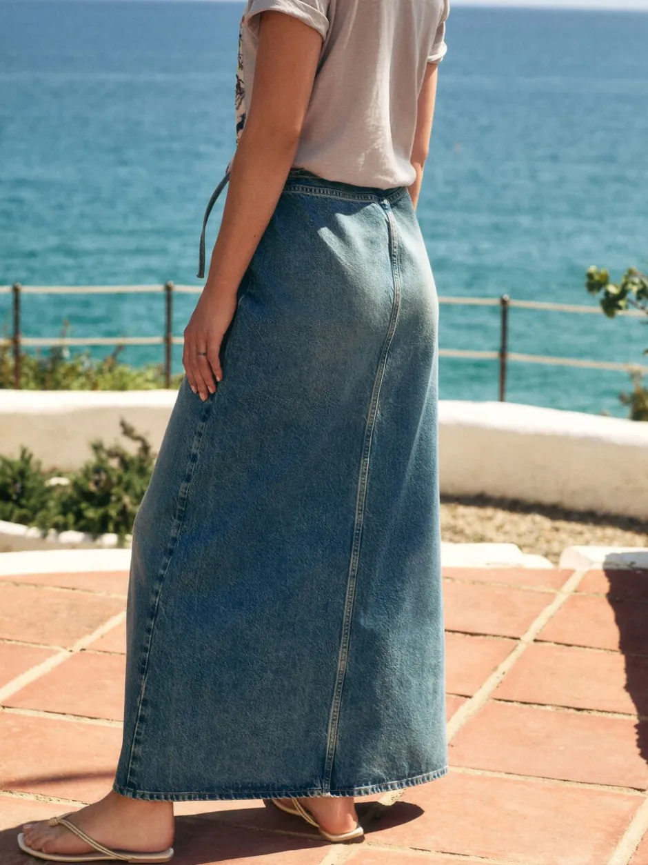 Rokken*Next Normaal blauw - Wrap Maxi Denim Skirt
