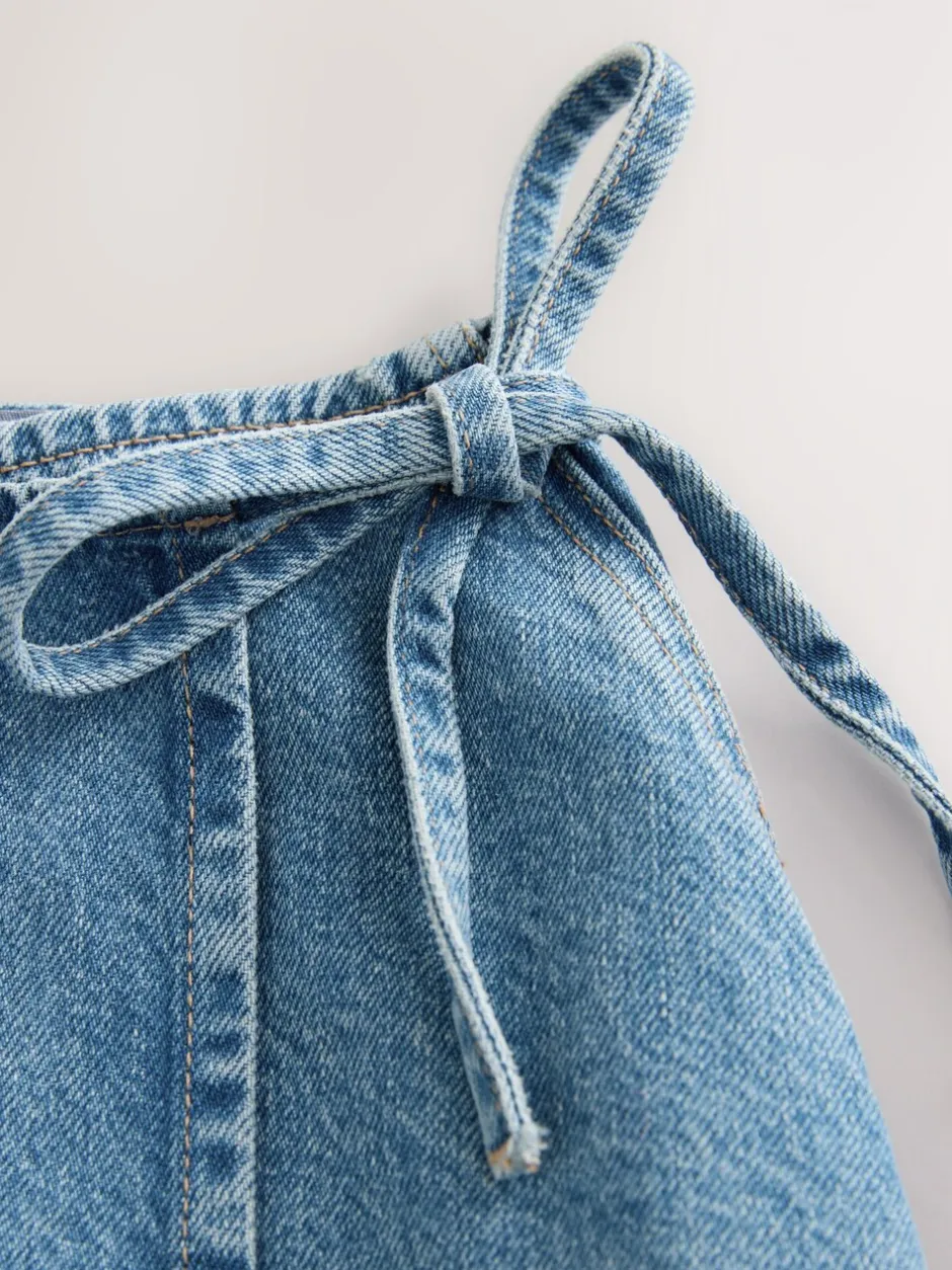 Rokken*Next Normaal blauw - Wrap Maxi Denim Skirt