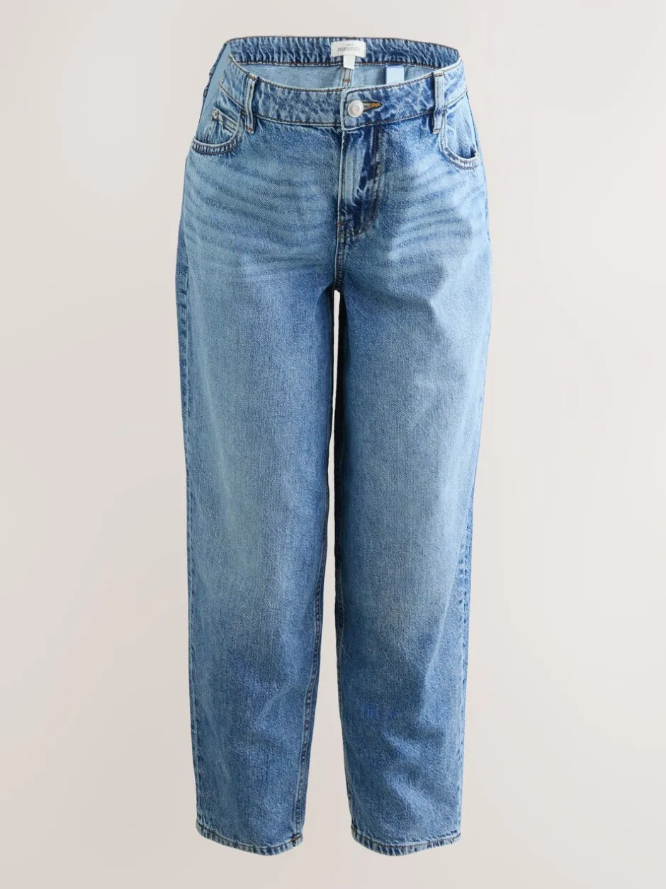 Jeans|Moederschap|Next Normaal blauw - Zwangerschapsbarrel denim 100% katoenen jeans