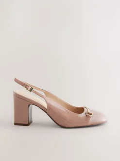 Schoenen Met Hakken*Next - Hardware Slingback Block Heels Nude-roze