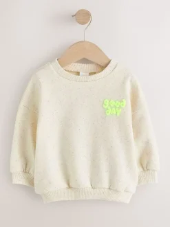 Truien En Breisels|Sweaters En Hoody´S*Next - Sweatshirt met ronde hals (3 mnd-7 jr) Oatmeal Nep Good Day