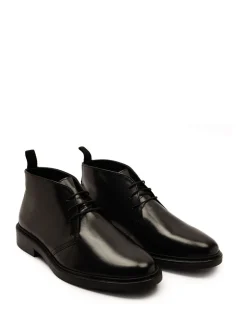 Boots*Off The Hook Loki Black Leather Lace-Up Boots