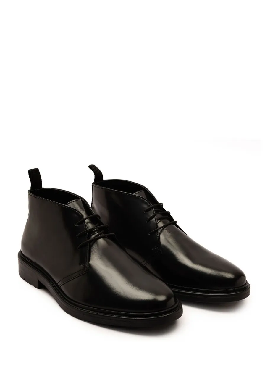 Boots*Off The Hook Loki Black Leather Lace-Up Boots