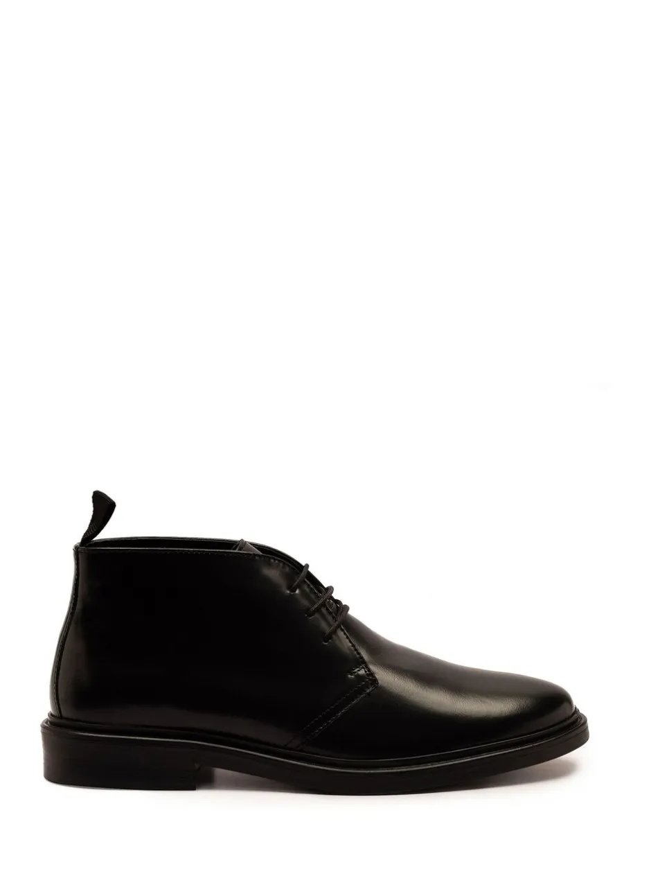 Boots*Off The Hook Loki Black Leather Lace-Up Boots