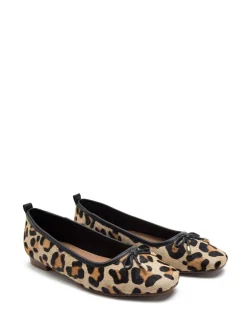 Lage Schoenen*Off The Hook Pinner Leather Leopard Print Ballerinas