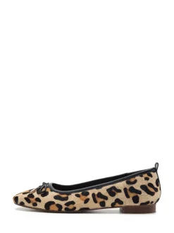 Lage Schoenen*Off The Hook Pinner Leather Leopard Print Ballerinas