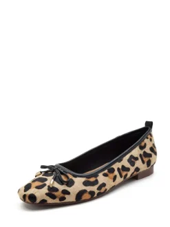 Lage Schoenen*Off The Hook Pinner Leather Leopard Print Ballerinas