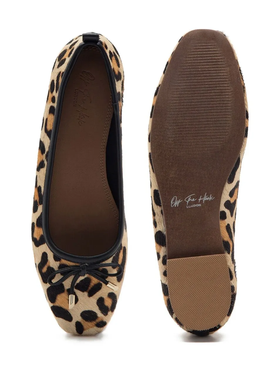 Lage Schoenen*Off The Hook Pinner Leather Leopard Print Ballerinas