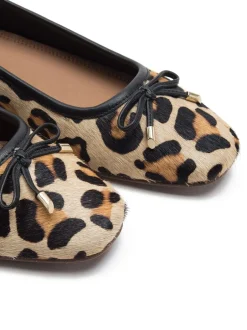 Lage Schoenen*Off The Hook Pinner Leather Leopard Print Ballerinas