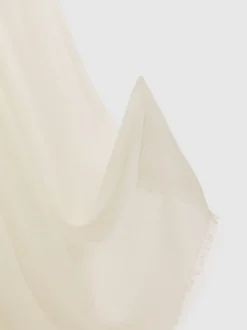 Mutsen, Handschoenen En Sjaals*Reiss - - Heidi - Dunne sjaal van wol-kasjmiermix Off White