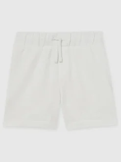 Shorts*Reiss - Perry Cotton Brand-Embroidered Shorts Off White