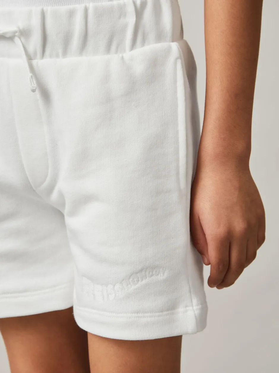 Shorts*Reiss - Perry Cotton Brand-Embroidered Shorts Off White