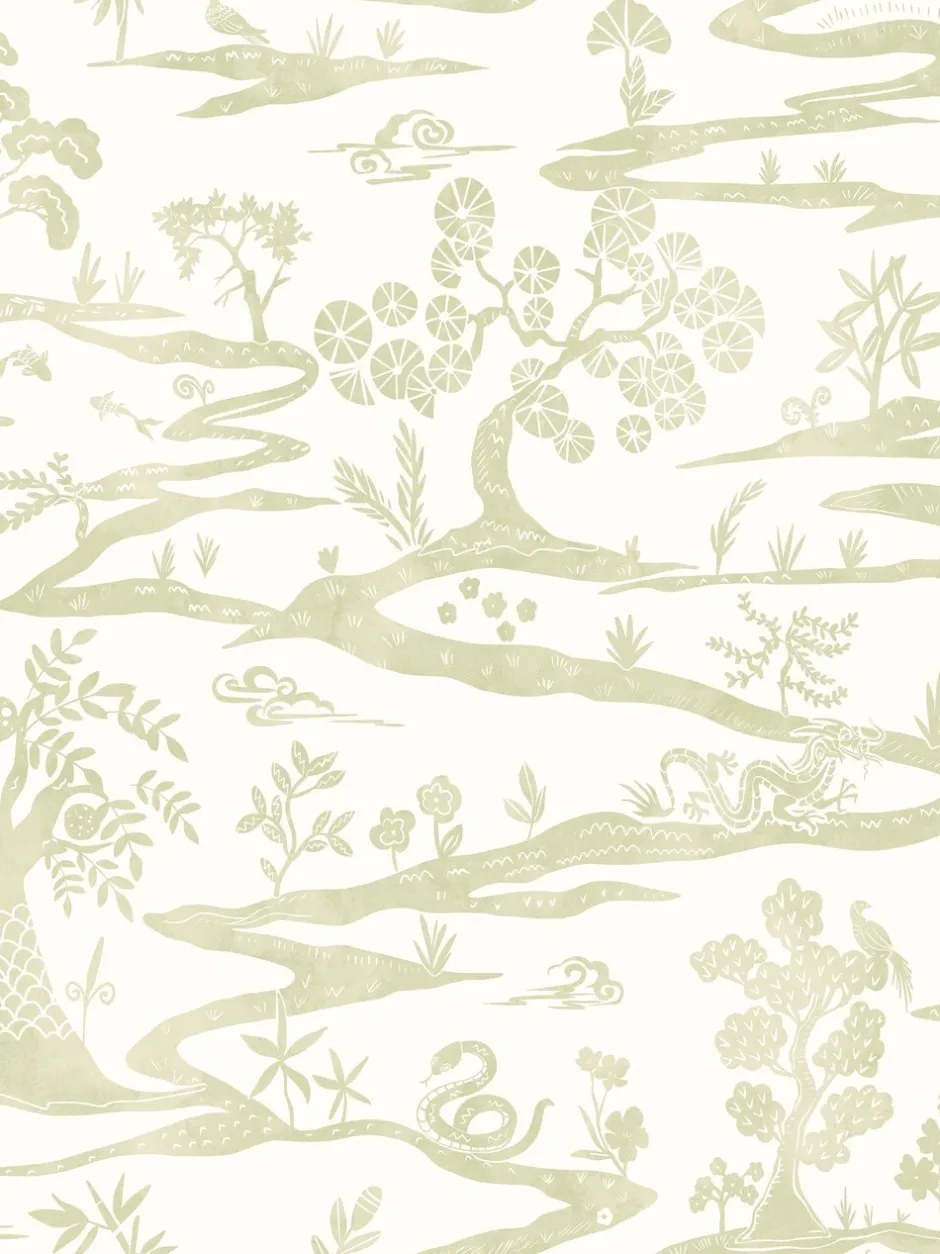 Behang*Ohpopsi Kaiwa 10M Wallpaper Groene thee