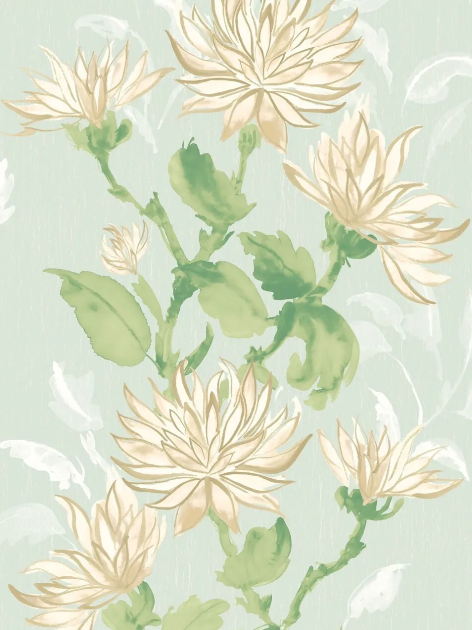 Behang|Ohpopsi Kiku 10M Wallpaper Seafoam