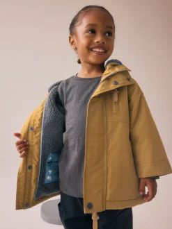 Jassen, Jacks En Kinderwagenpakjes|Schoolkleding*Next Okergeel - Waterdichte parka met borgvoering (3mnd -7jr)