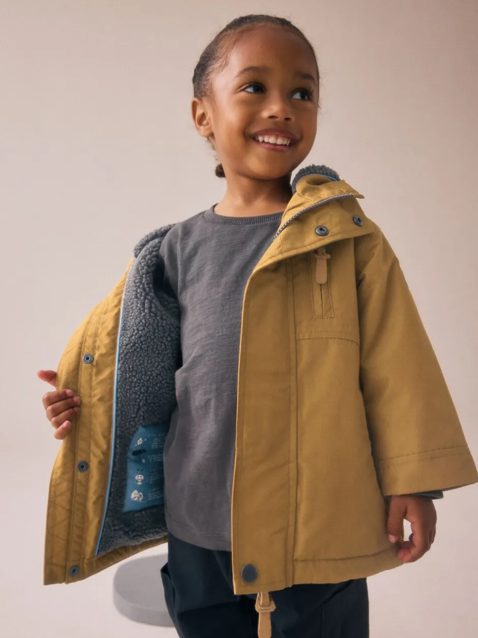 Jassen, Jacks En Kinderwagenpakjes|Schoolkleding*Next Okergeel - Waterdichte parka met borgvoering (3mnd -7jr)