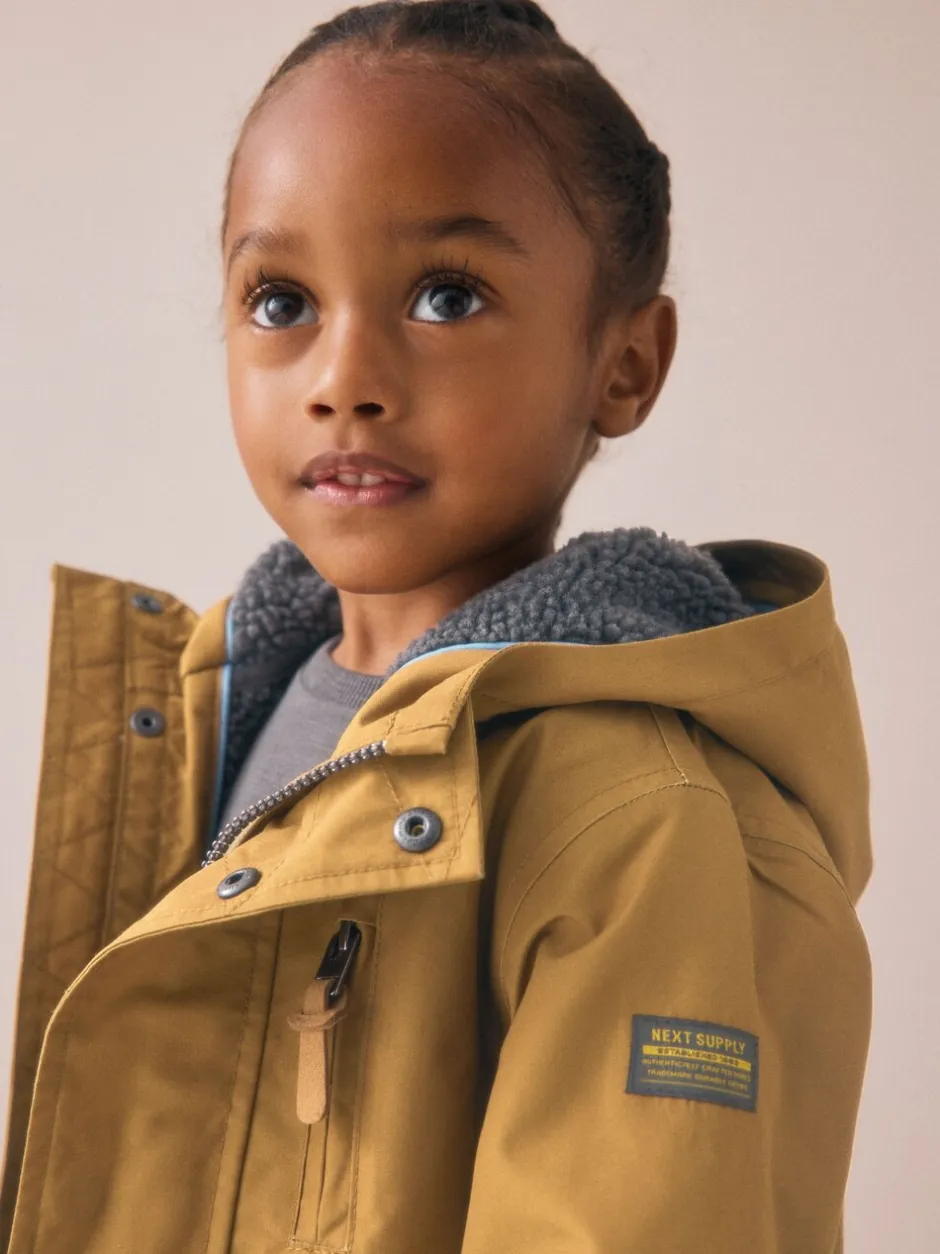 Jassen, Jacks En Kinderwagenpakjes|Schoolkleding*Next Okergeel - Waterdichte parka met borgvoering (3mnd -7jr)
