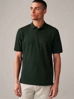 Poloshirts|T-Shirts En Hemden*Next Olijfgroen - Normale Pasvorm - Piqué poloshirt met korte mouwen