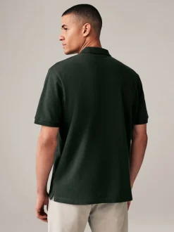 Poloshirts|T-Shirts En Hemden*Next Olijfgroen - Normale Pasvorm - Piqué poloshirt met korte mouwen