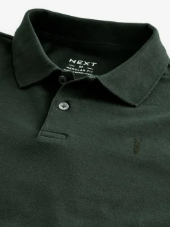 Poloshirts|T-Shirts En Hemden*Next Olijfgroen - Normale Pasvorm - Piqué poloshirt met korte mouwen