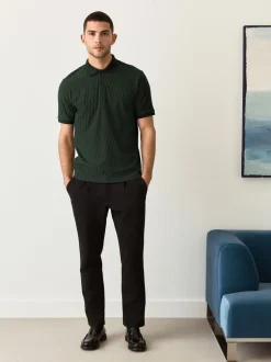 Poloshirts*Next Olijfgroen - Normale Pasvorm - Net jacquard poloshirt