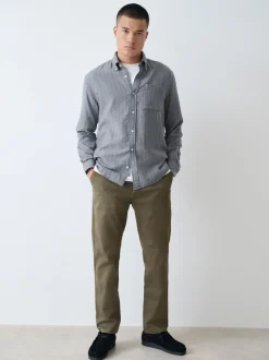 Broeken En Chino's*Next Olijfgroen - Slim Fit - Stretchy chino