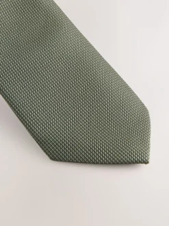 Stropdassen En Pochets*Next Olijfgroen - Smal - Stropdas met textuur