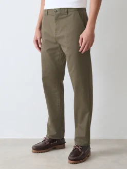 Broeken En Chino's|Next Olijfgroen - Straight fit - Stretchy chino