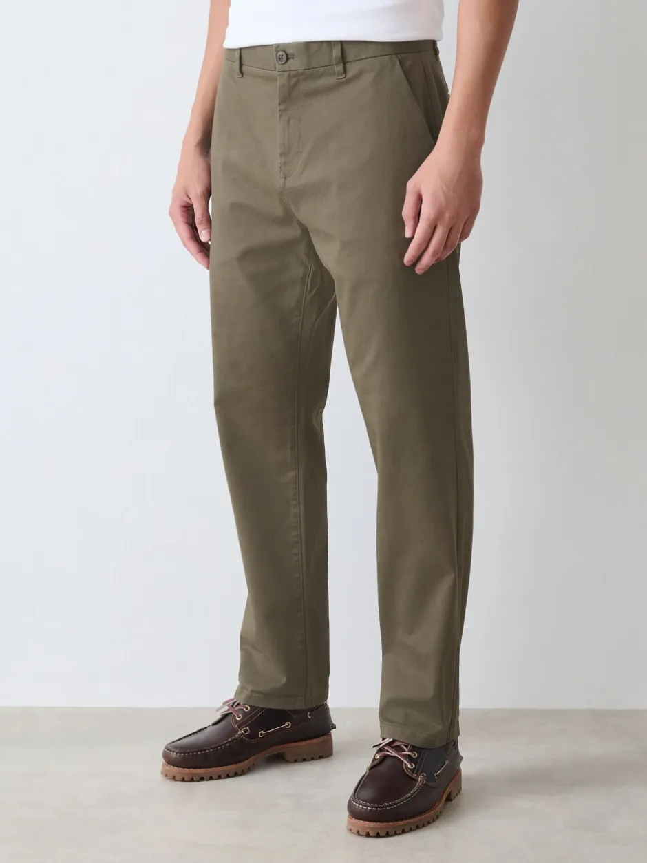 Broeken En Chino's|Next Olijfgroen - Straight fit - Stretchy chino