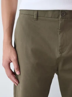 Broeken En Chino's|Next Olijfgroen - Straight fit - Stretchy chino