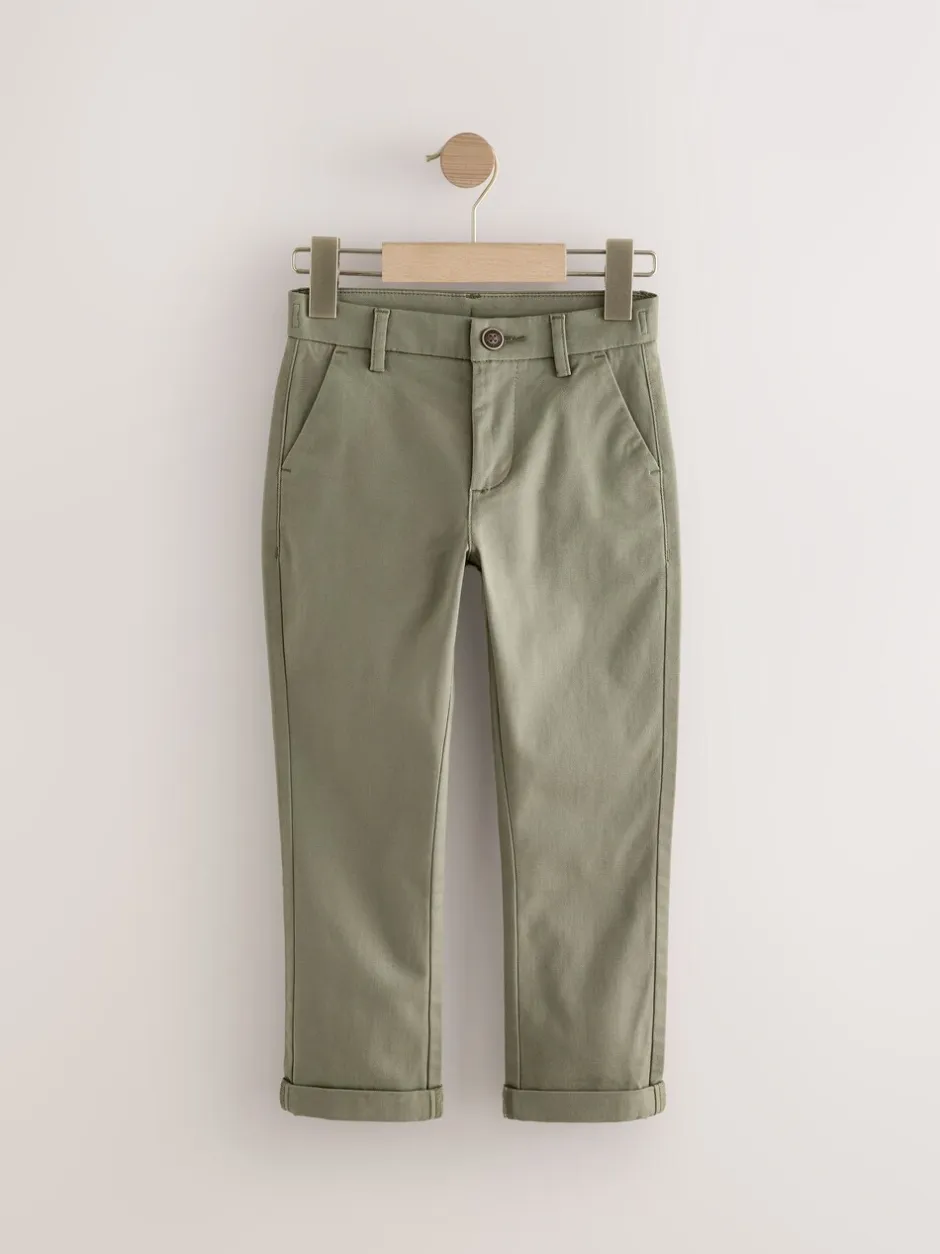 Broeken En Chino's|Next Olijfgroen - Stretchy chino's (3-17jr)