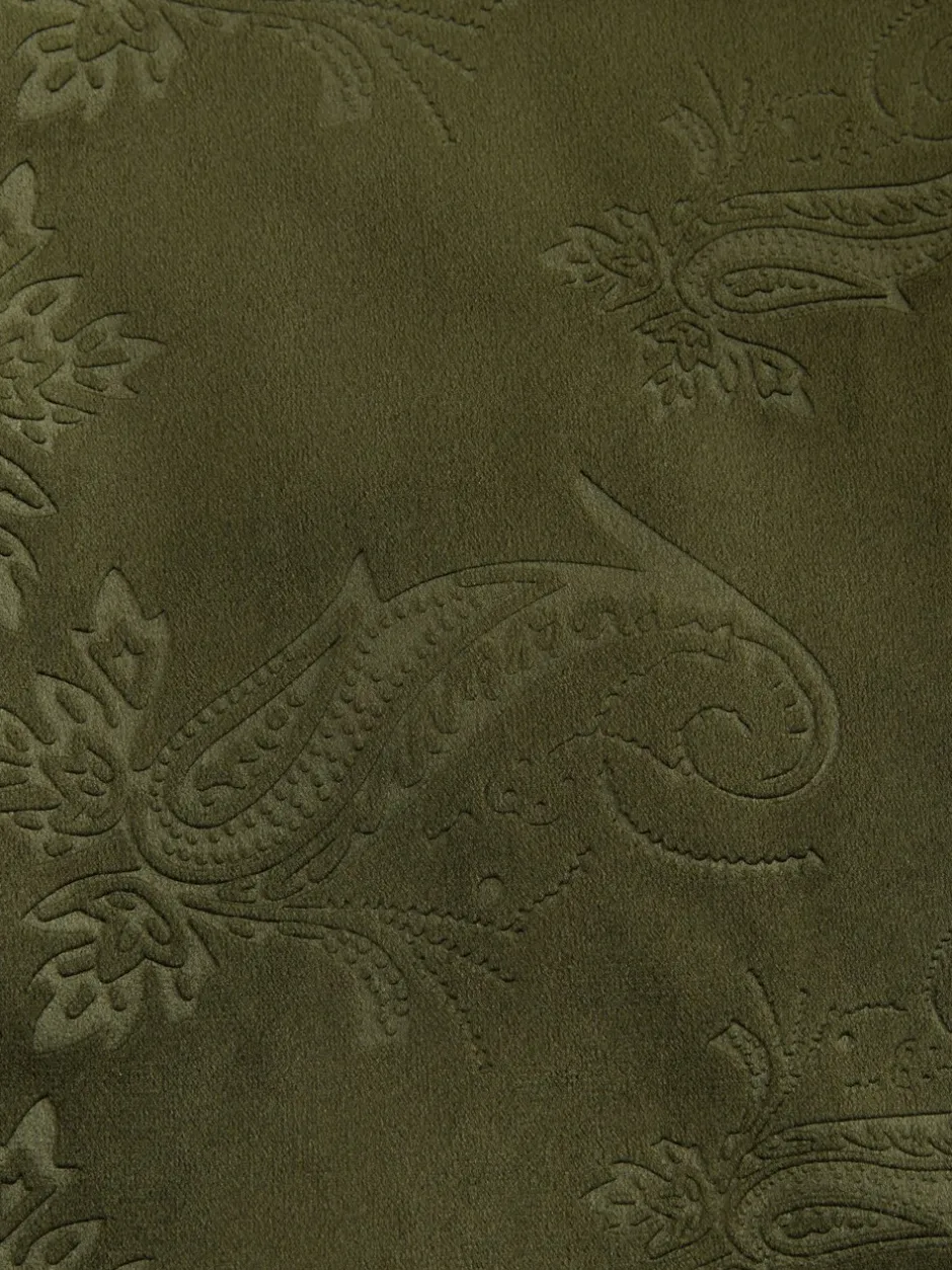 Smokings En Feestkleding*Next - Normale Pasvorm - Fluwelen blazer met patroon Olijfgroene Paisley