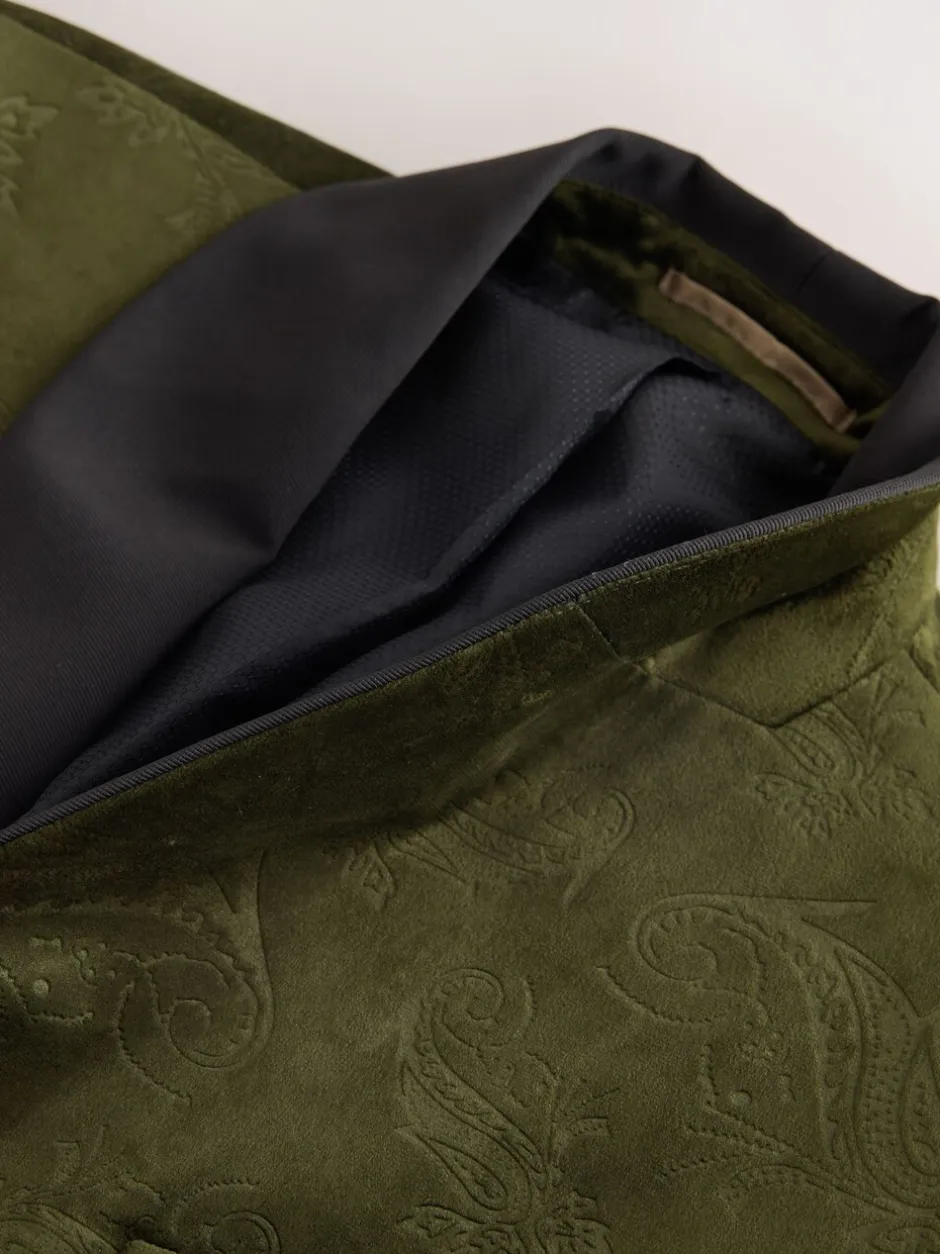 Smokings En Feestkleding*Next - Normale Pasvorm - Fluwelen blazer met patroon Olijfgroene Paisley