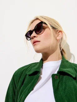 Zonnebril*Oliver Bonas Preppy Faux Round Acetate Sunglasses