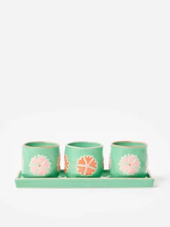Vazen*Oliver Bonas Set of 3 Flor Mini Plant Pots