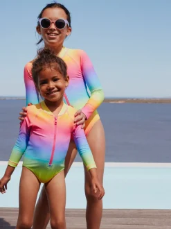 Badkleding|Next Ombré regenboog - Long Sleeve Sunsafe Swimsuit (3mths-16yrs)