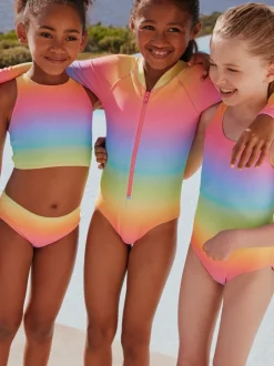 Badkleding|Next - Scoop Neck Swimsuit (3-16yrs) Ombré regenboog