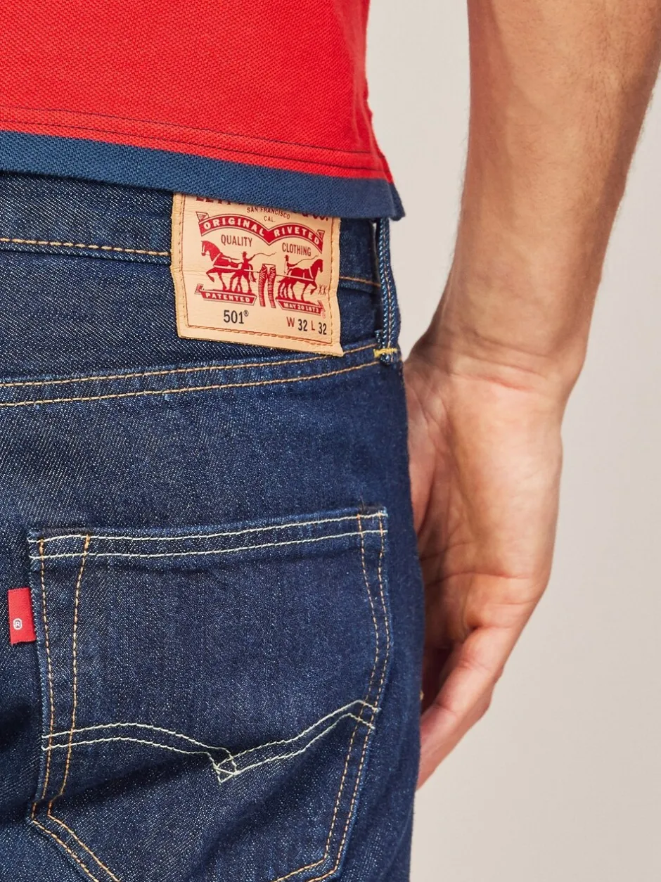 Jeans*Levi's One wash marineblauw met wassing - ® 501® Original jeans