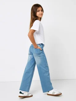 Jeans*ONLY KIDS ONLY jeans met wijde pijpen, stretch en verstelbare taille